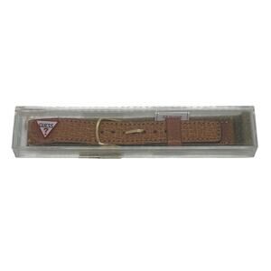 Vintage Guess Leather Watch Band Strap Lite Brown Lizard Grain 16 MM New In Box